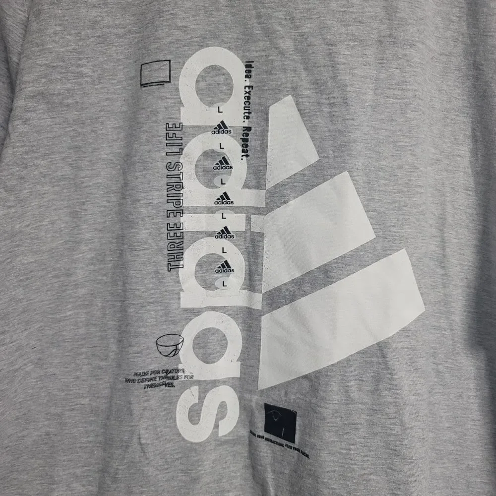 Adidas mid gray heather Amp crewneck tee